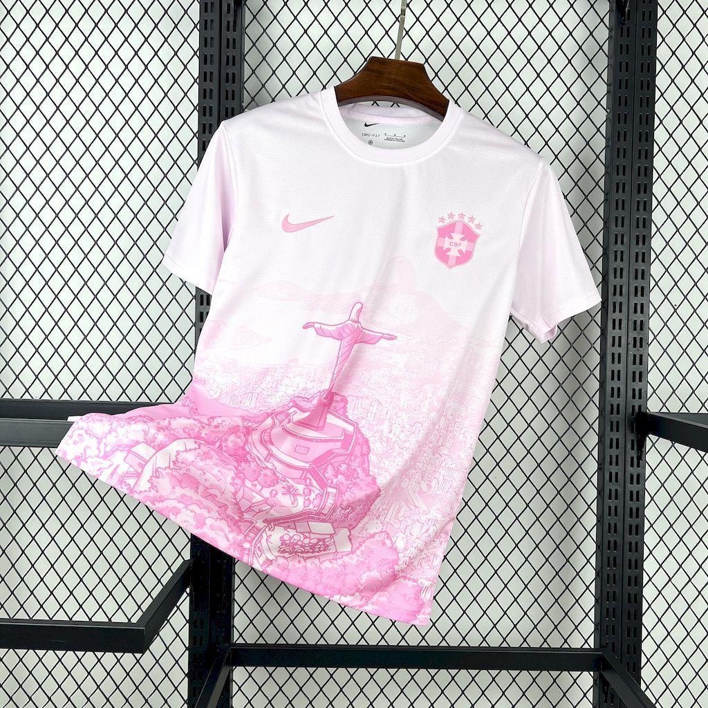 Brazil 202526 Pink White Jersey