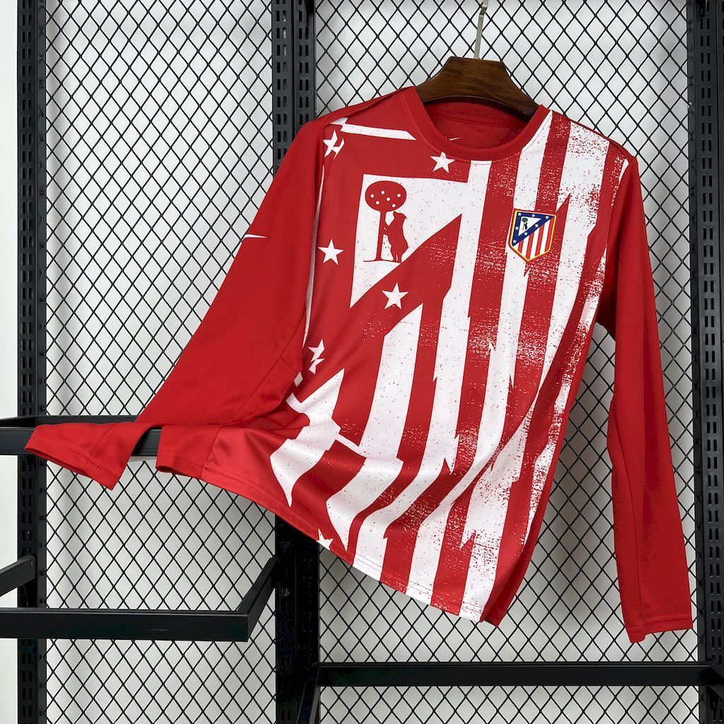 Atletico Madrid 202526 Pre-Match Training Long Sleeves Jersey