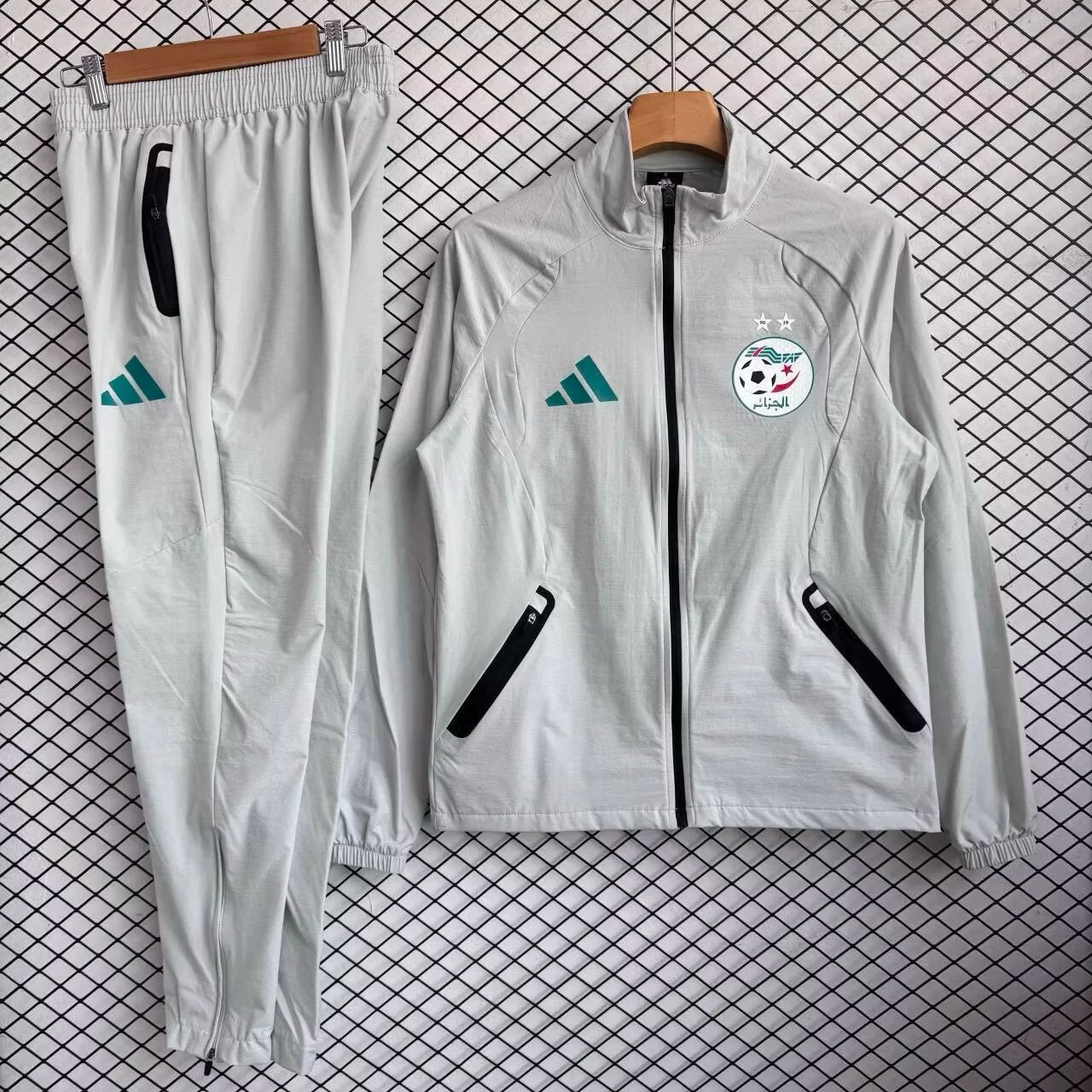 Giacca a Vento Algeria 2026 World Cup Light Gray - Fronte