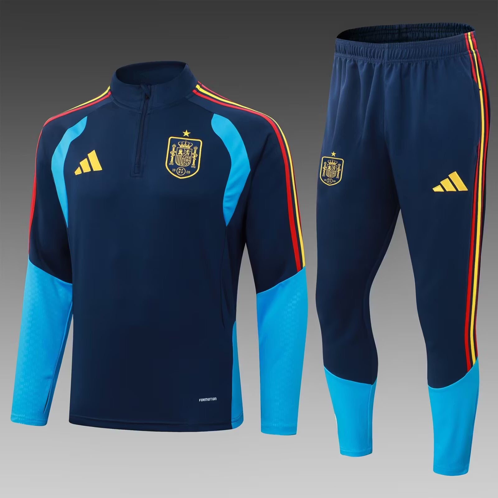 Tuta Zip Spain 2026 World Cup Blue Royal - Fronte