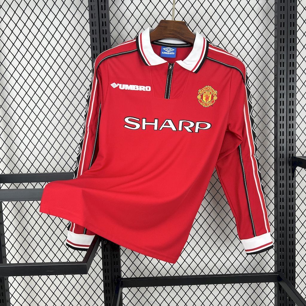 Manchester United 199899 Home Long Sleeves Retro Jersey
