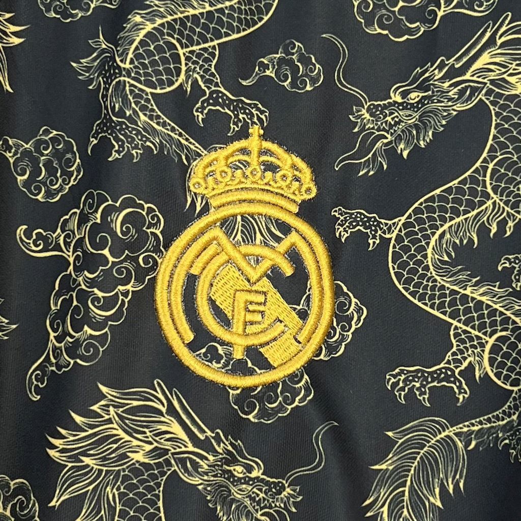 Real Madrid 202526 Black Golden Dragon Edition Jersey