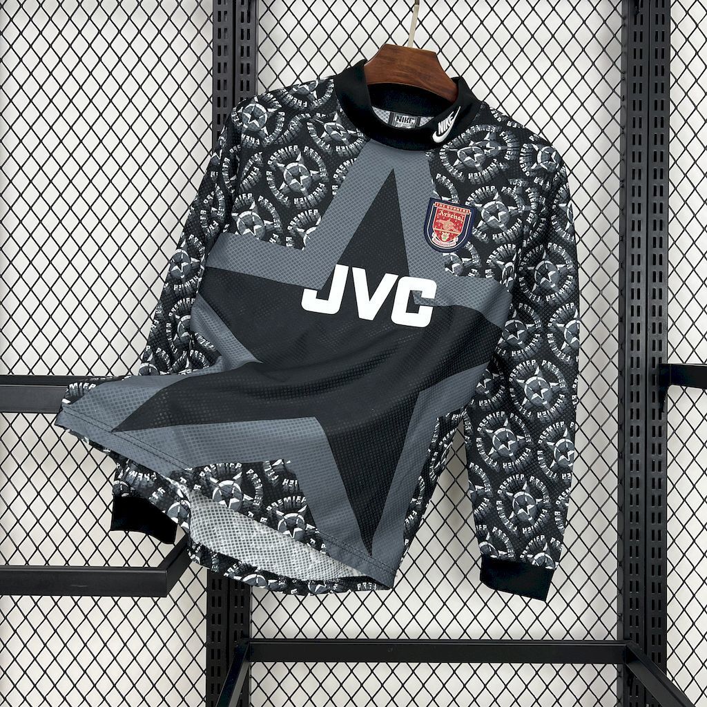Arsenal 199495 Black Goalkeeper Long Sleeve Retro Jersey