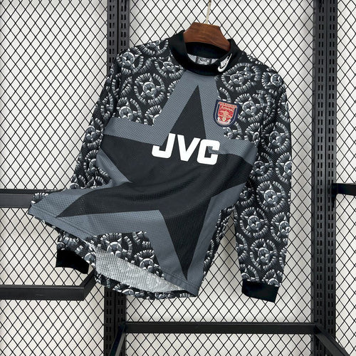 Arsenal 199495 Black Goalkeeper Long Sleeve Retro Jersey - Fronte
