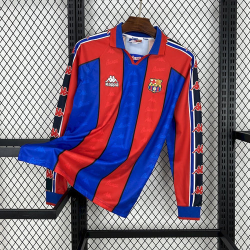 Barcelona 199597 Home Long Sleeves Retro Jersey - Fronte