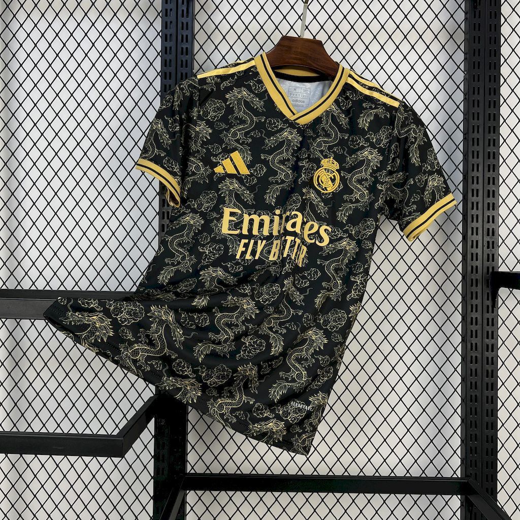 Real Madrid 202526 Black Golden Dragon Edition Jersey