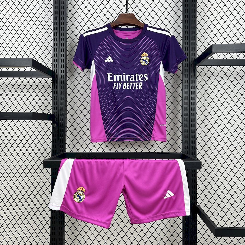Real Madrid 202526 Purple Goalkeeper Kids Kit