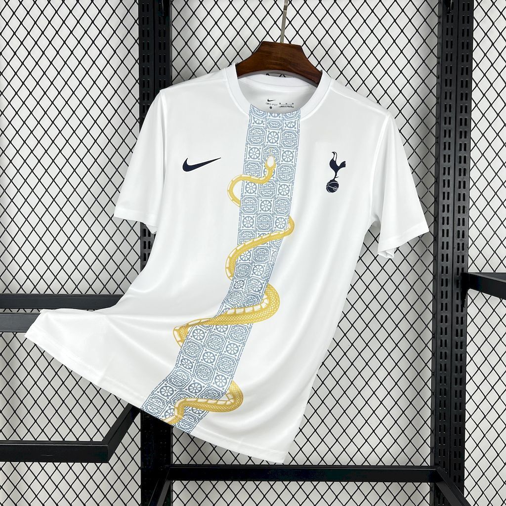 Tottenham Hotspur 202526 White Gold Snake Edition Jersey