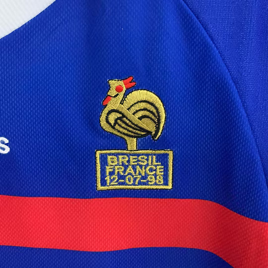 France 1998 World Cup Home Long Sleeves Retro Jersey - Retro