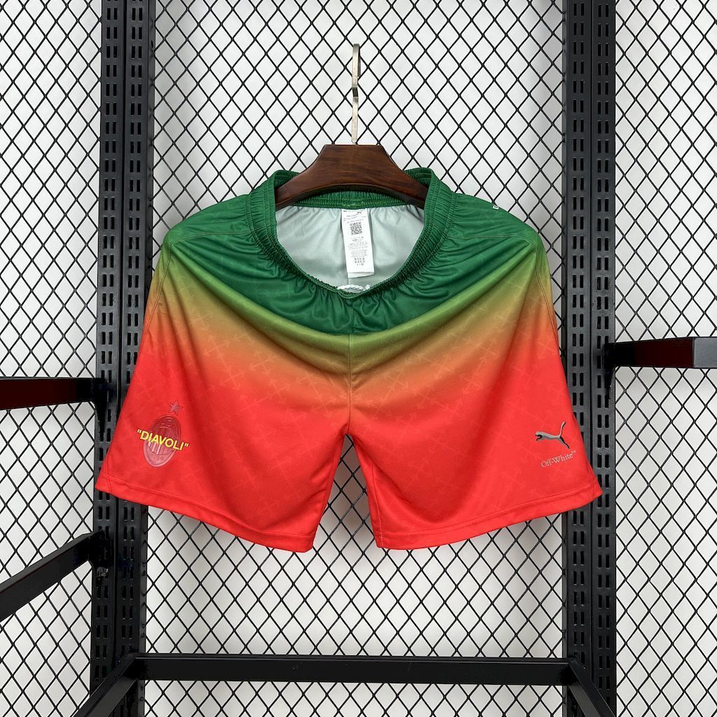 AC Milan 202526 Co-Branded Edition Red Green Shorts