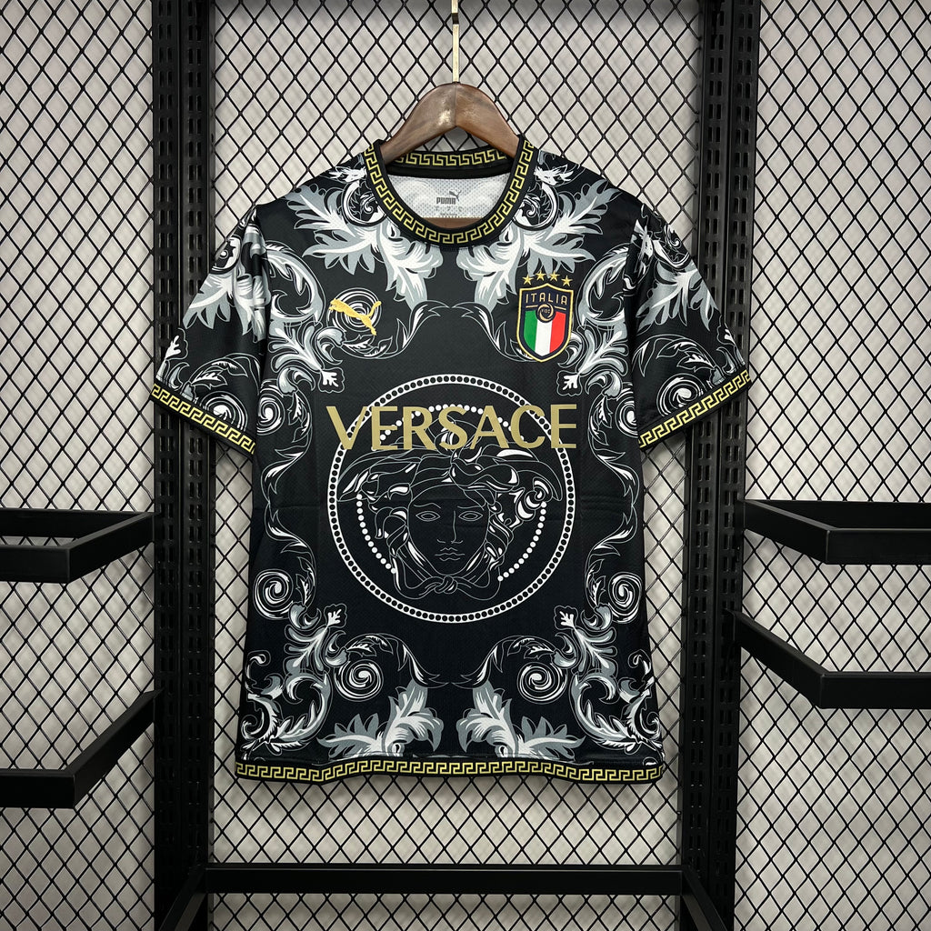 Italy 202324 Versace Co-Branded Edition Jersey Black