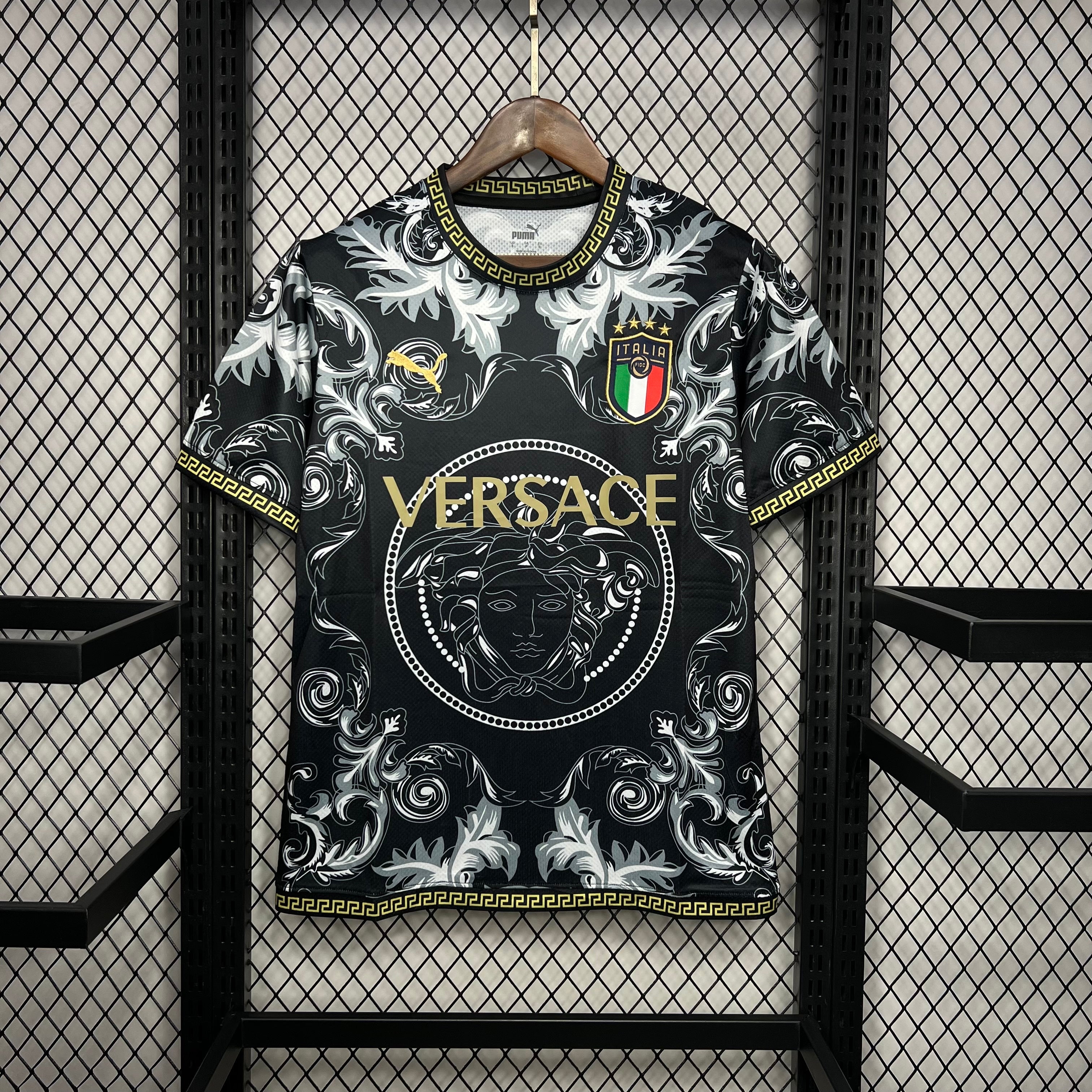 Italy 202324 Versace Co-Branded Edition Jersey Black