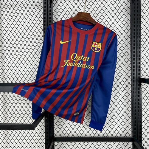 Barcelona 201112 Home Long Sleeves Retro Jersey - Fronte