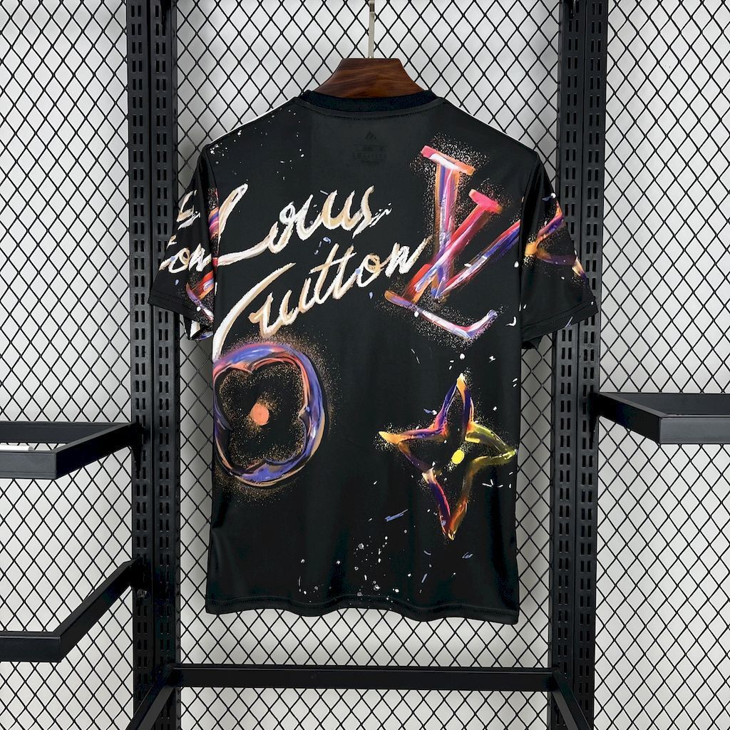 Real Madrid 202526 Louis Vuitton Joint Edition Black Colorful Version Jersey