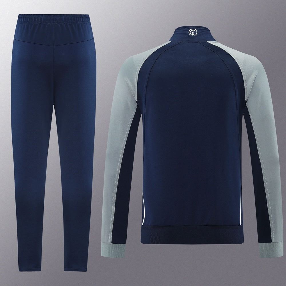 Tuta Zip Real Madird Blu Grigia