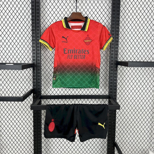 AC Milan 202526 Co-Branded Red Edition Kids Kit - Fronte