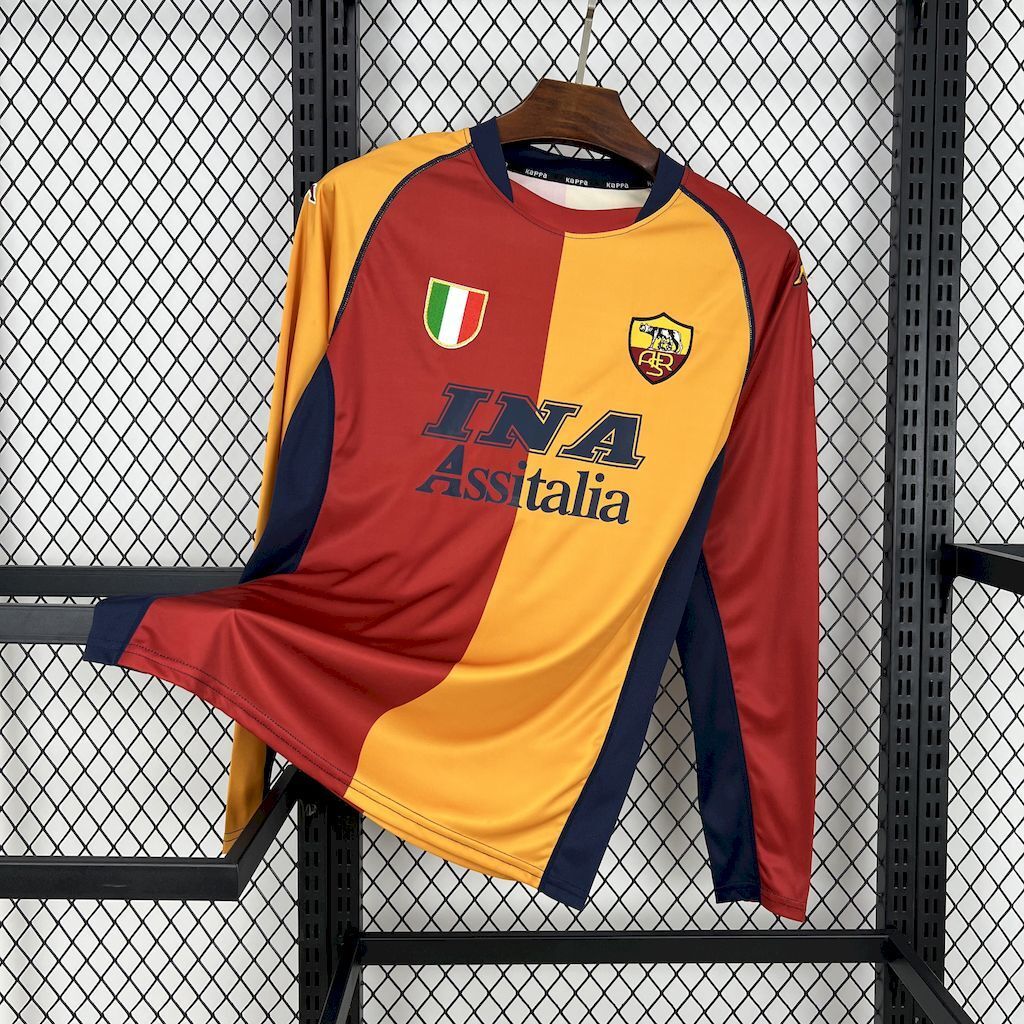 AS Roma 200102 Home Long Sleeve Retro Jersey