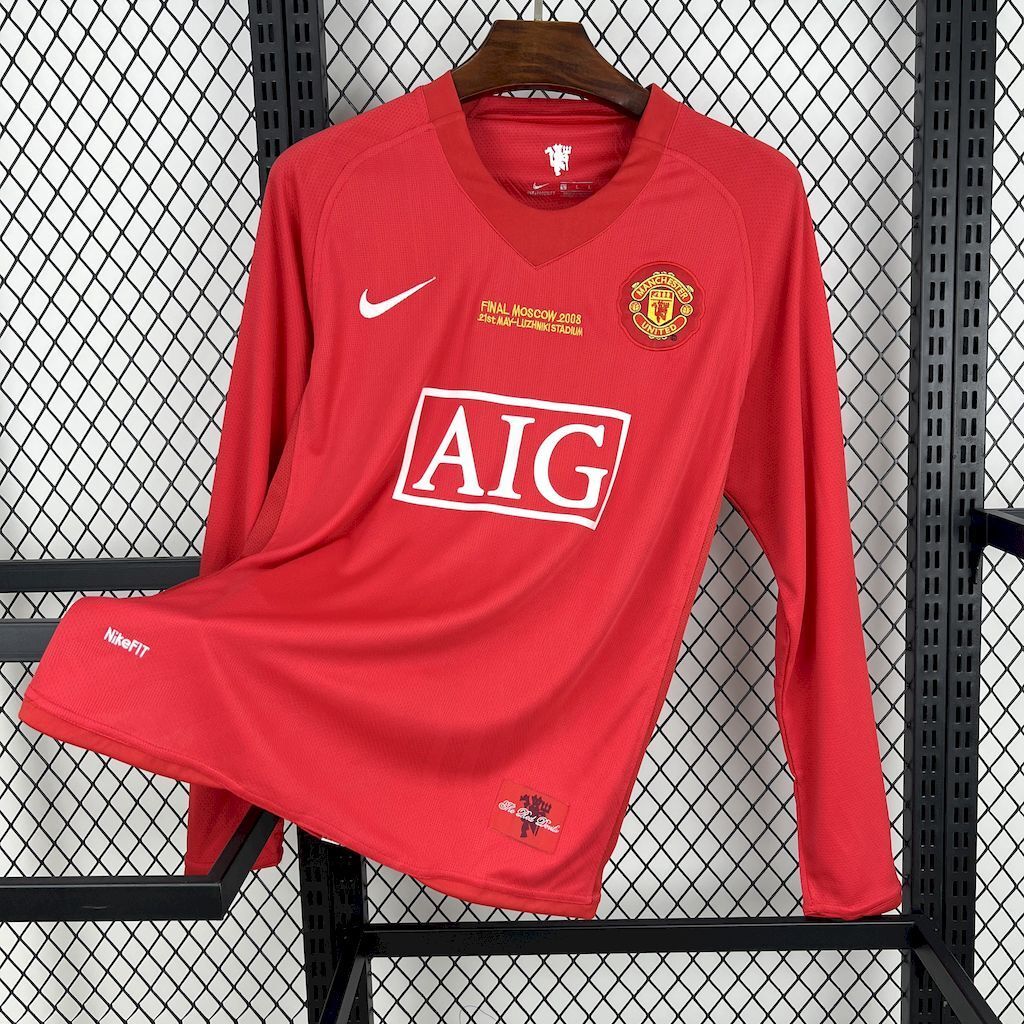 Manchester United 200708 Home Long Sleeves Retro Jersey