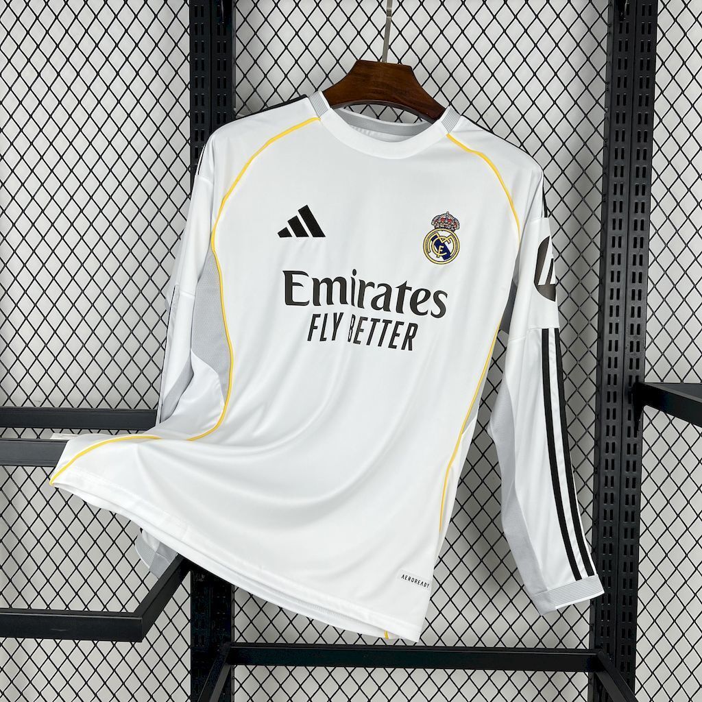 Real Madrid 202526 Home Long Sleeves Jersey