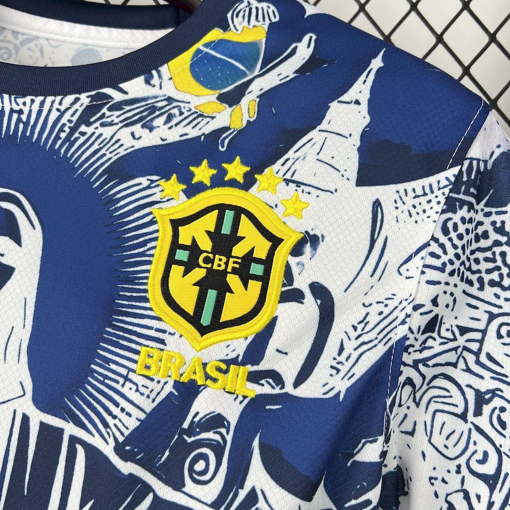 Brazil 202526 Blue and White Jersey