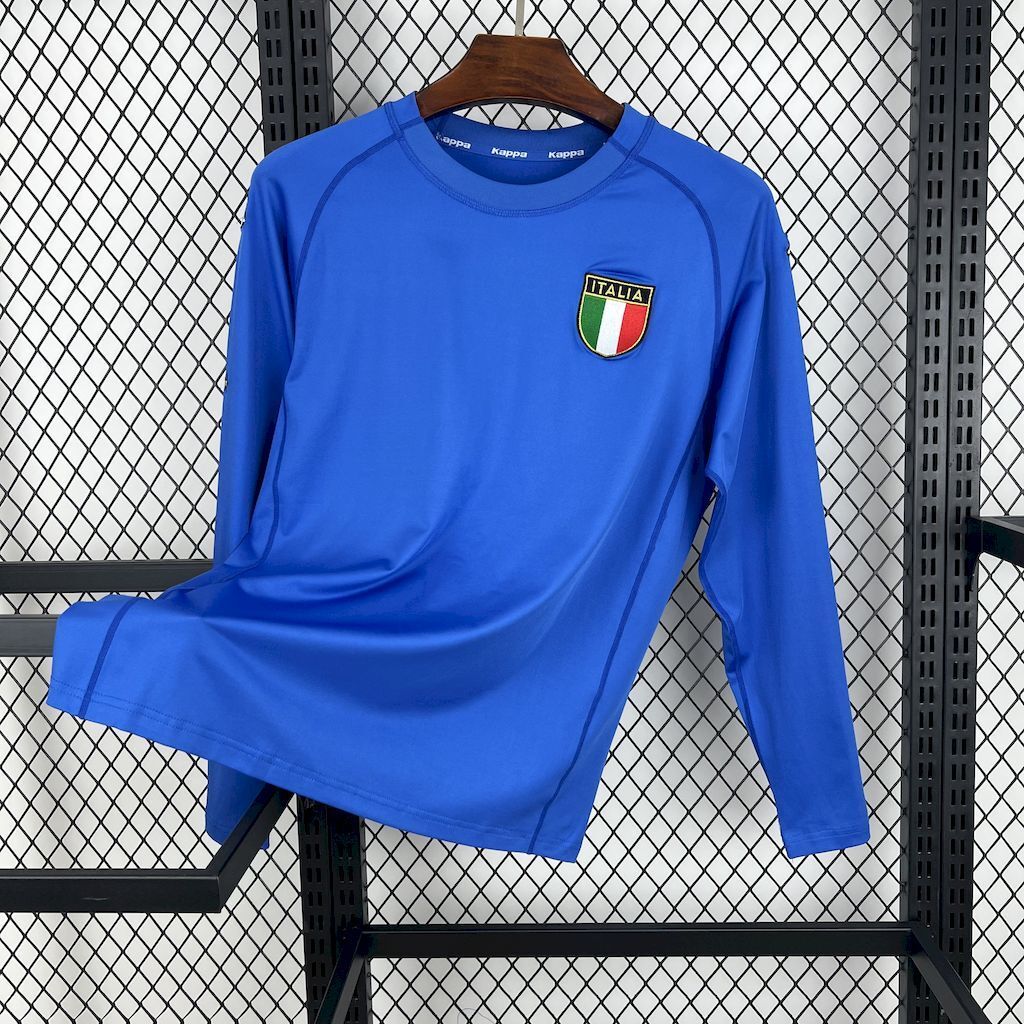Italy 2000 Euro Home Long Sleeves Retro Jersey