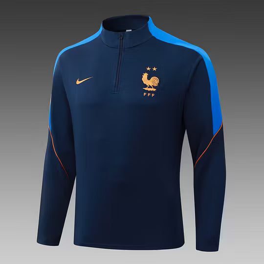 Tuta Zip France 2026 World Cup Royal Blu - Retro