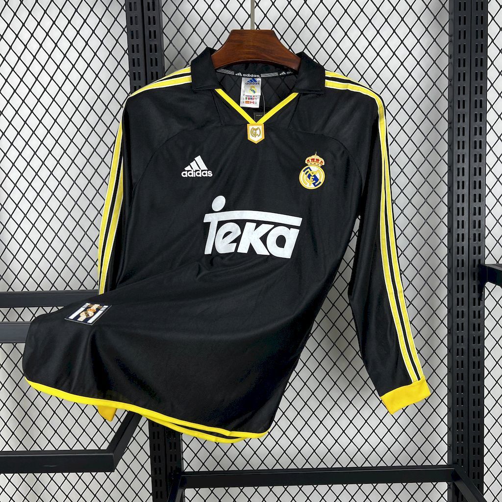 Real Madrid 199899 Away Long Sleeves Retro Jersey