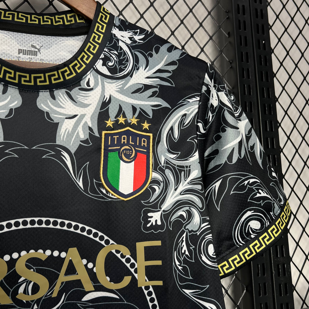 Italy 202324 Versace Co-Branded Edition Jersey Black