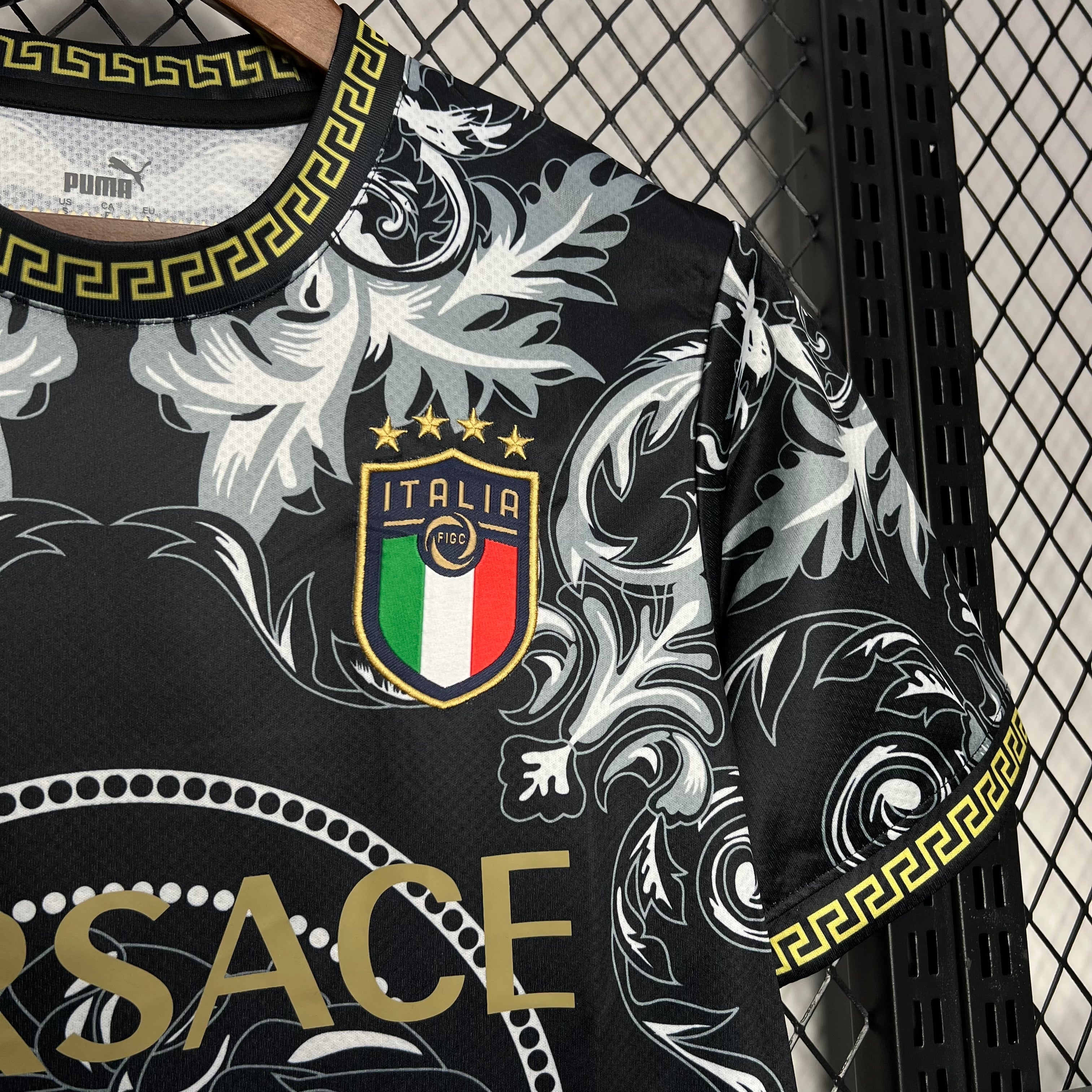 Italy 202324 Versace Co-Branded Edition Jersey Black