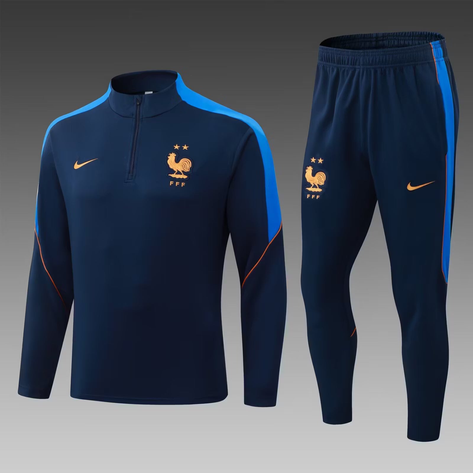 Tuta Zip France 2026 World Cup Royal Blu - Fronte