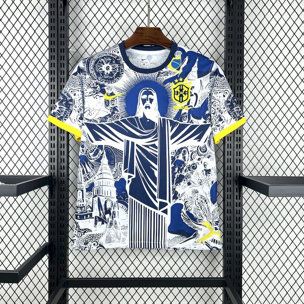 Brazil 202526 Blue and White Jersey