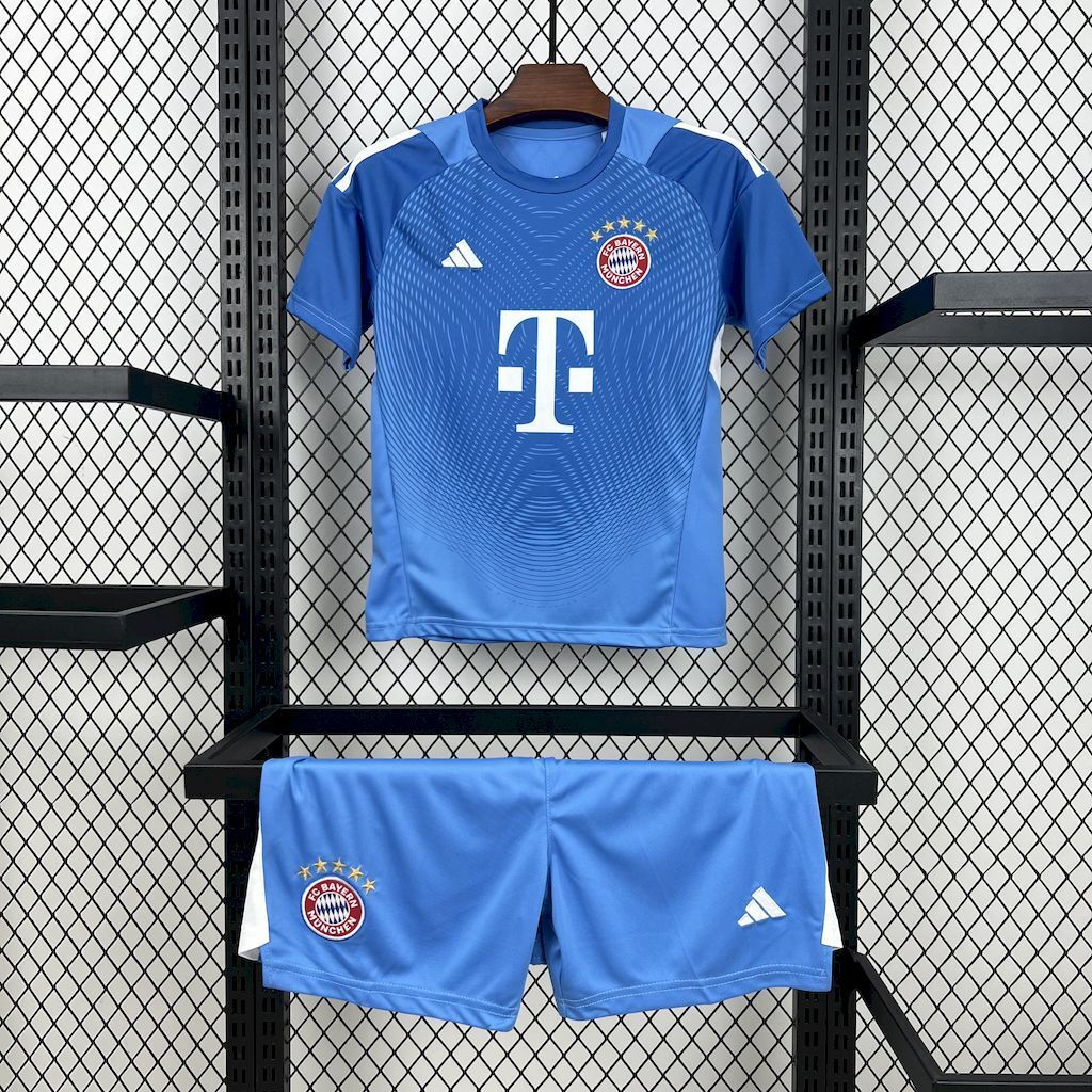 Bayern Munich 202526 Blue Goalkeeper Kids Kit